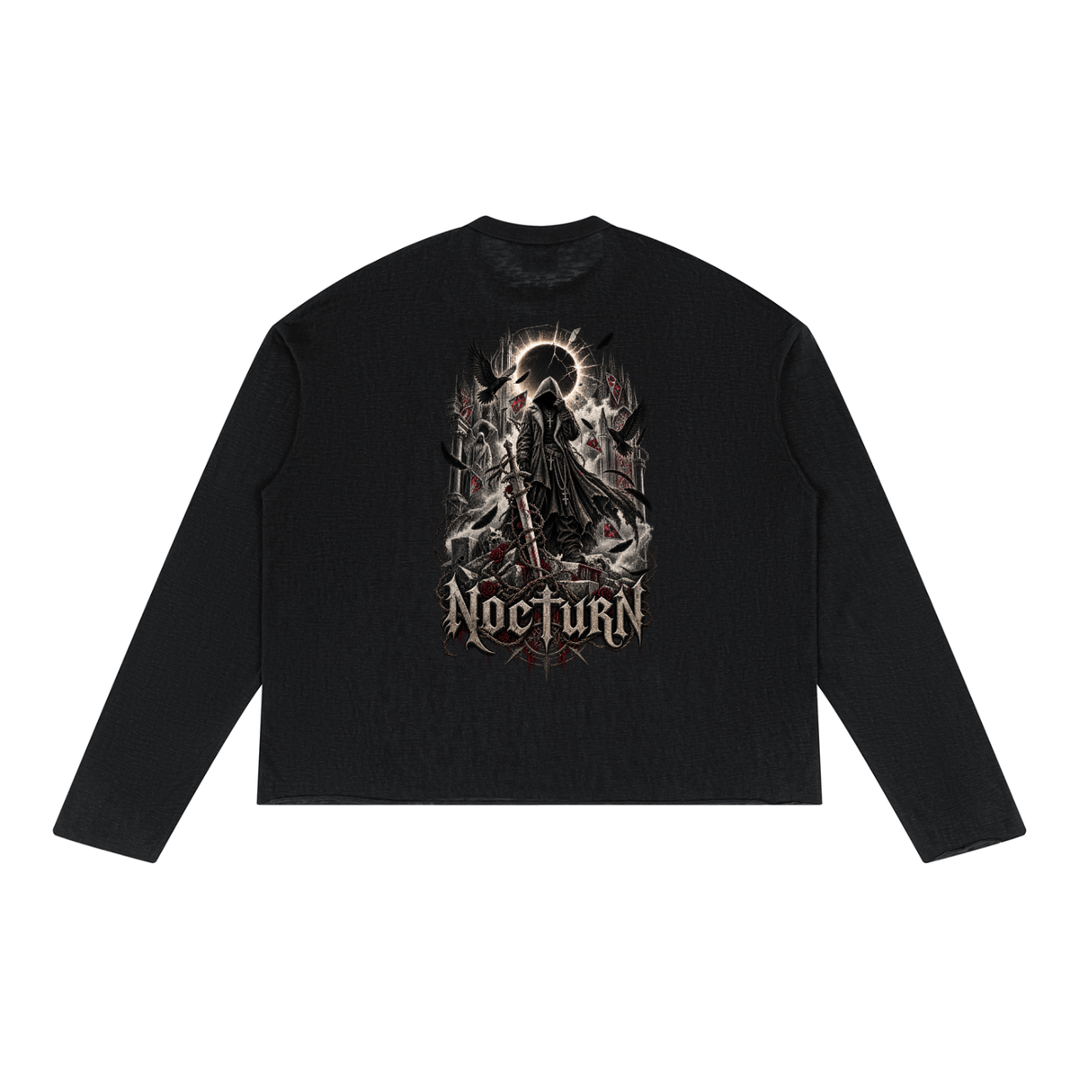 Unisex Raw Edge Long Sleeve T-Shirt