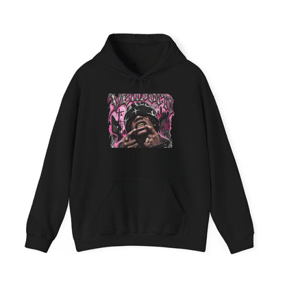 Graffiti Portrait Hoodie — Pink Street Art King Graphic Sweatshirt