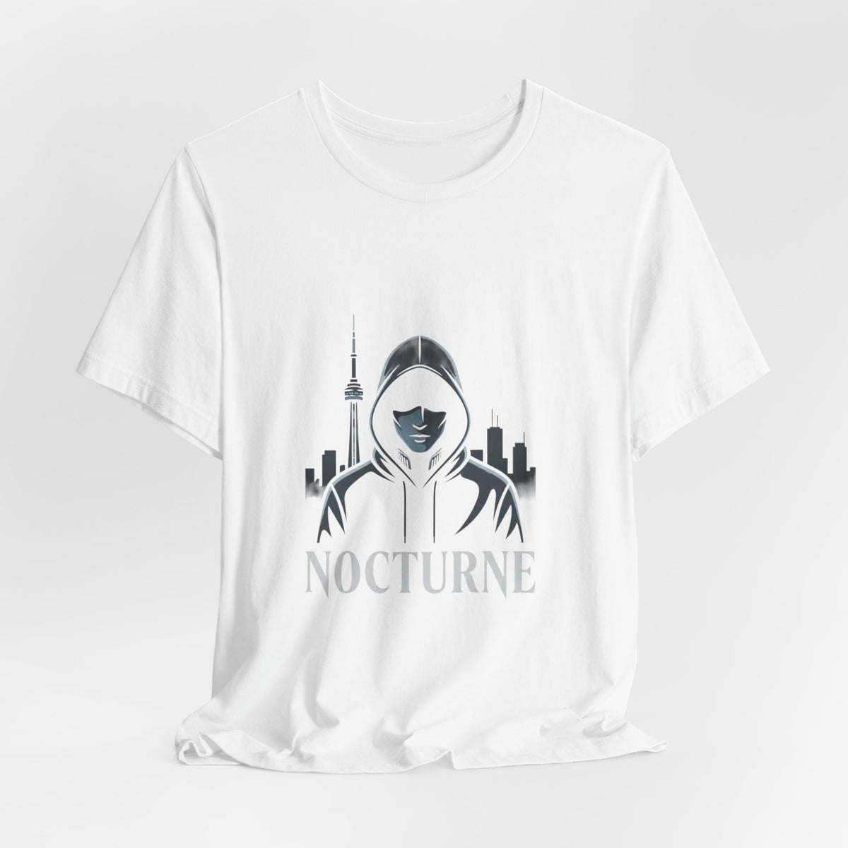 Nocturne Hoodie Graphic Tee — Night City Streetwear T‑Shirt