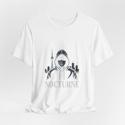 Nocturne Hoodie Graphic Tee — Night City Streetwear T‑Shirt