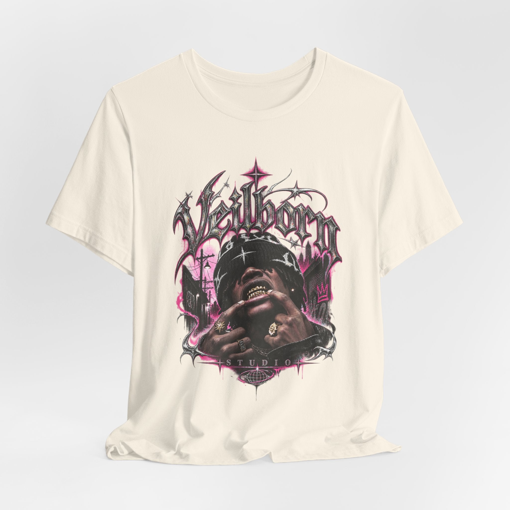Hellborn Graphic Tee – Gothic Rap Skull Band Shirt