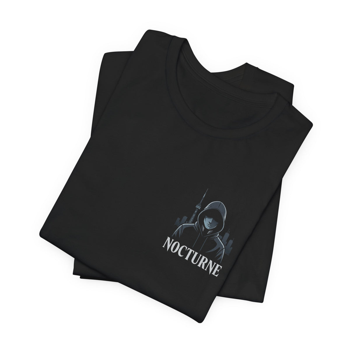 Nocturne Shark Graphic Tee — Minimal Pocket Design