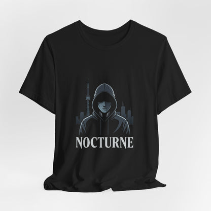Nocturne Hoodie Graphic Tee — Night City Streetwear T‑Shirt