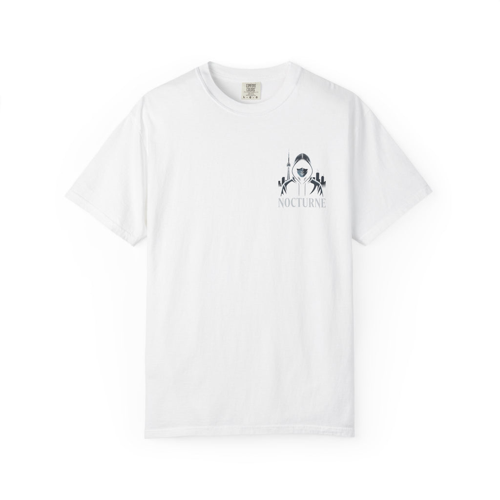 Gothic Shark Logo T-Shirt — "SOCIETY" Chest Graphic