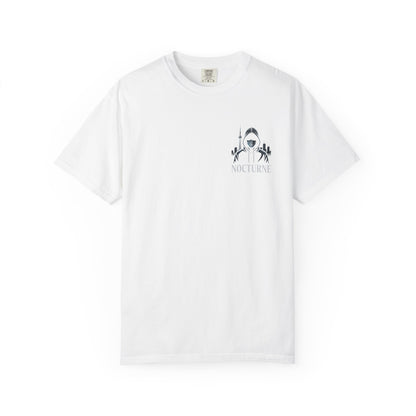 Gothic Shark Logo T-Shirt — "SOCIETY" Chest Graphic