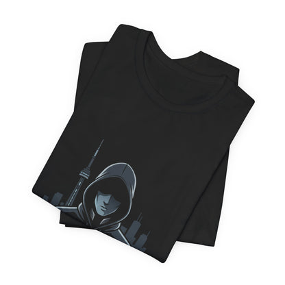 Nocturne Hoodie Graphic Tee — Night City Streetwear T‑Shirt