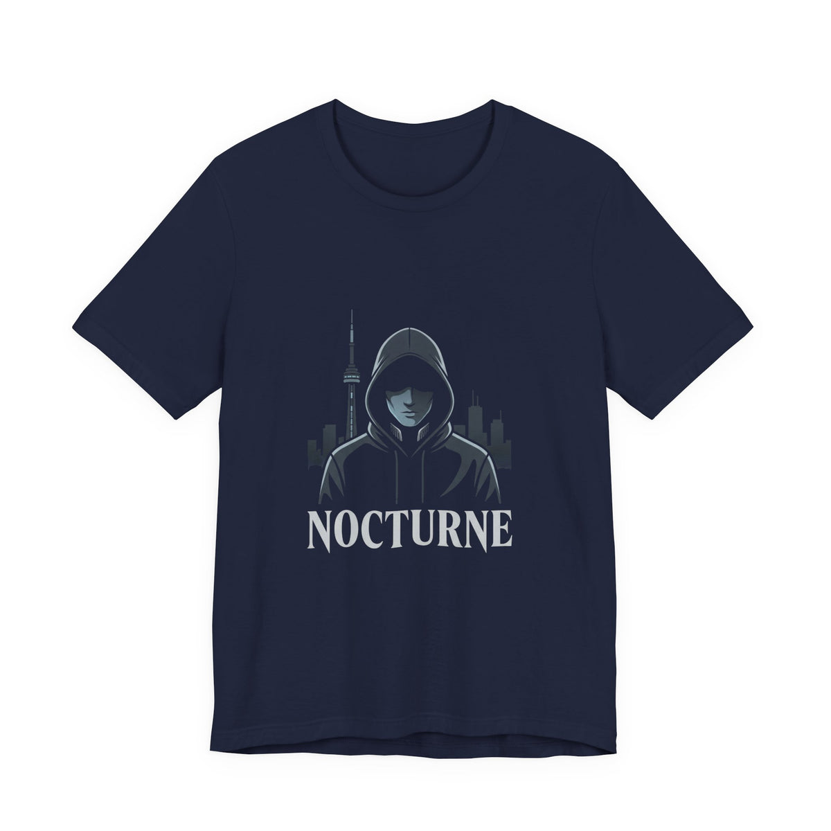 Nocturne Hoodie Graphic Tee — Night City Streetwear T‑Shirt