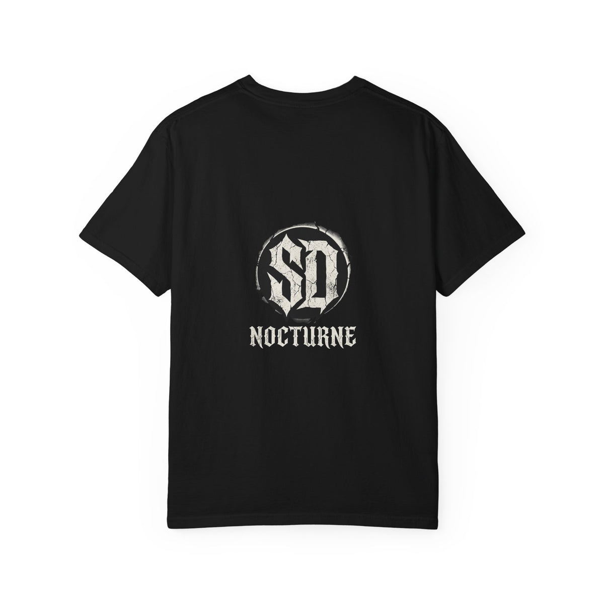 Nocturne Logo T-Shirt — Gothic Skull & Crescent Design