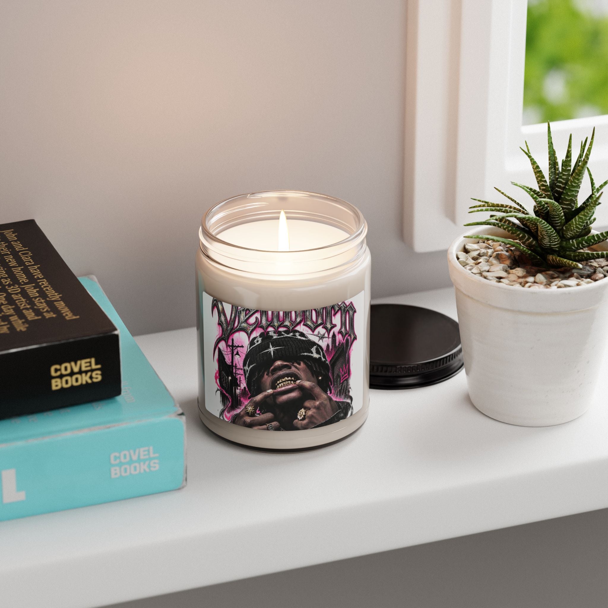 Soy Candle — Urban Graffiti Rapper Design (9 oz Scented Jar)