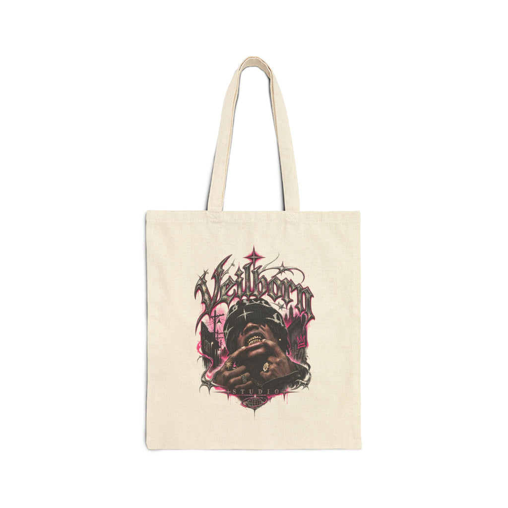 Gritty Gothic Crow Skull Tote — Canvas Shopper Bag