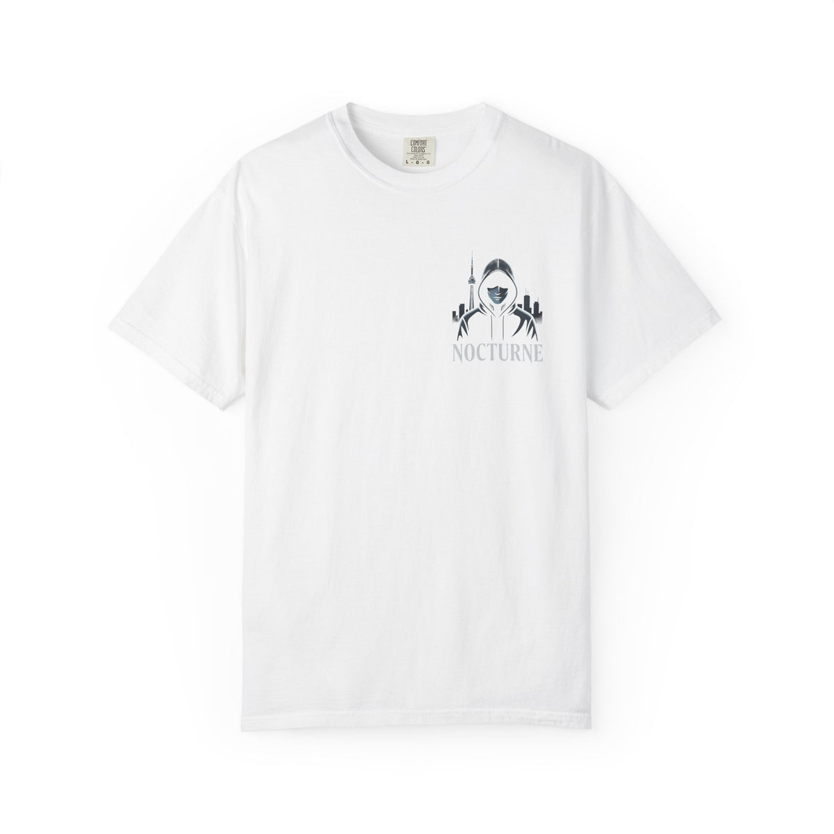 Nocturne Logo T-Shirt — Gothic Skull & Crescent Design