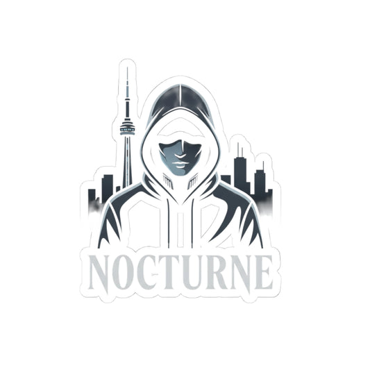 Nocturne Hoodie Sticker — Urban Nightlife Kiss-Cut Sticker for Laptops & Gear