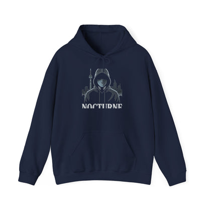 Nocturne Hoodie — Urban Night Cityscape Graphic Hooded Sweatshirt