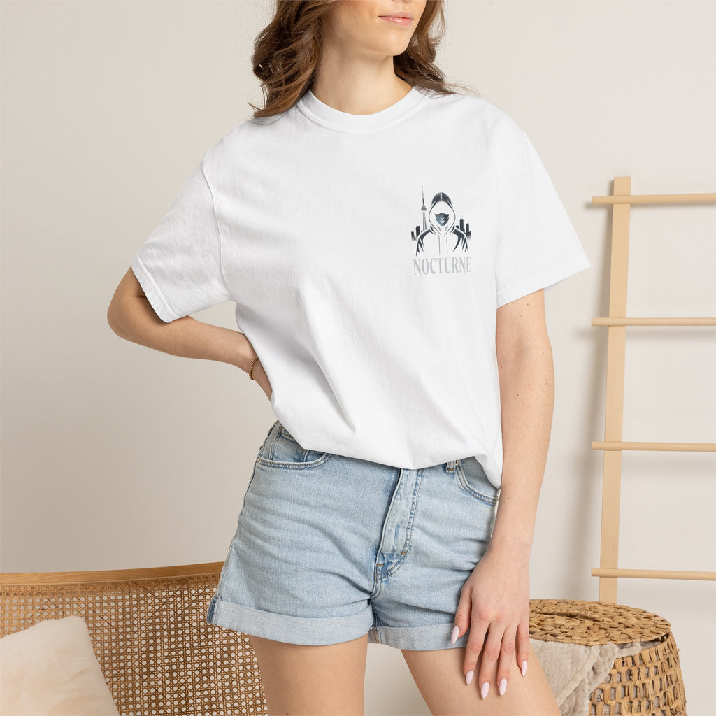 Gothic Shark Logo T-Shirt — "SOCIETY" Chest Graphic