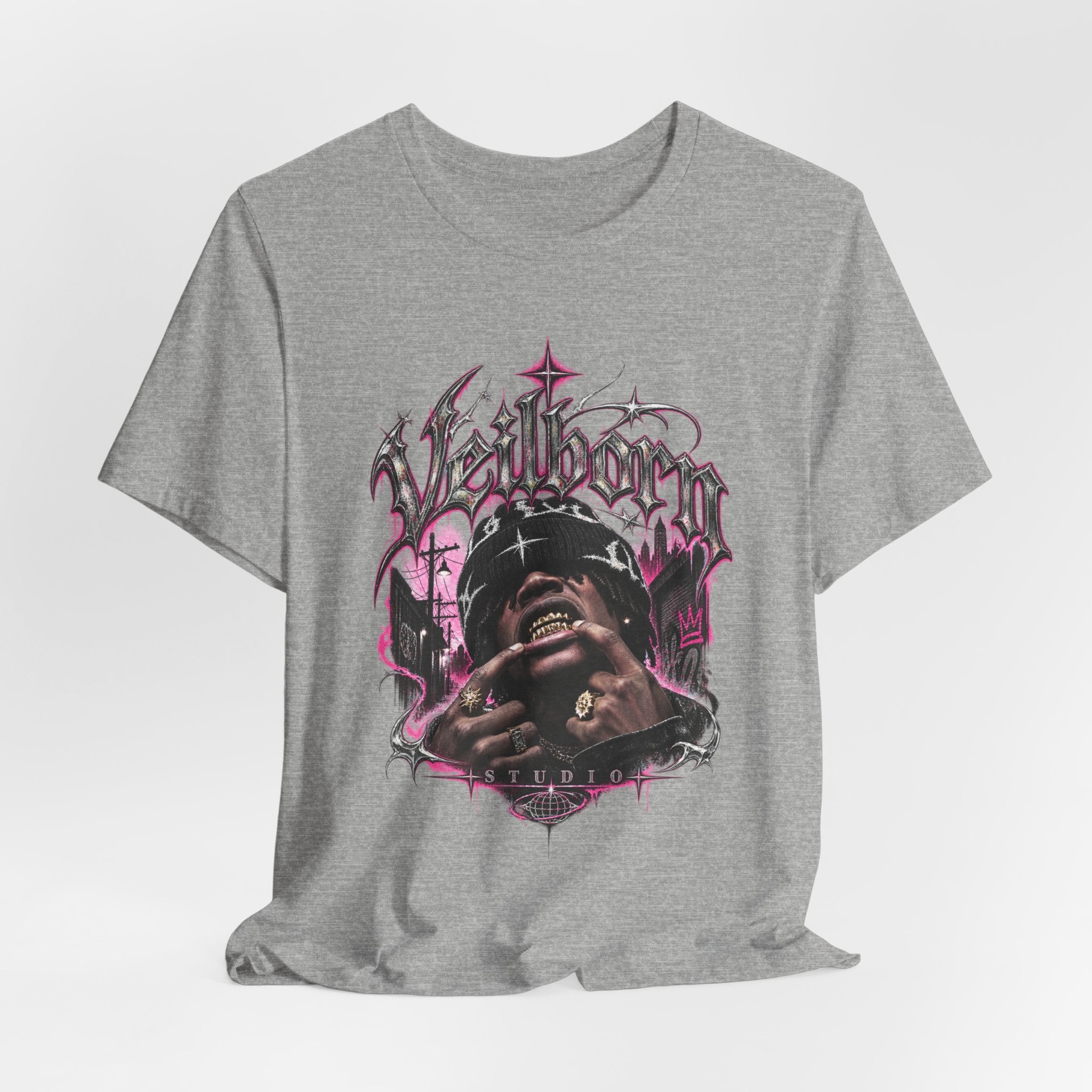 Hellborn Graphic Tee – Gothic Rap Skull Band Shirt