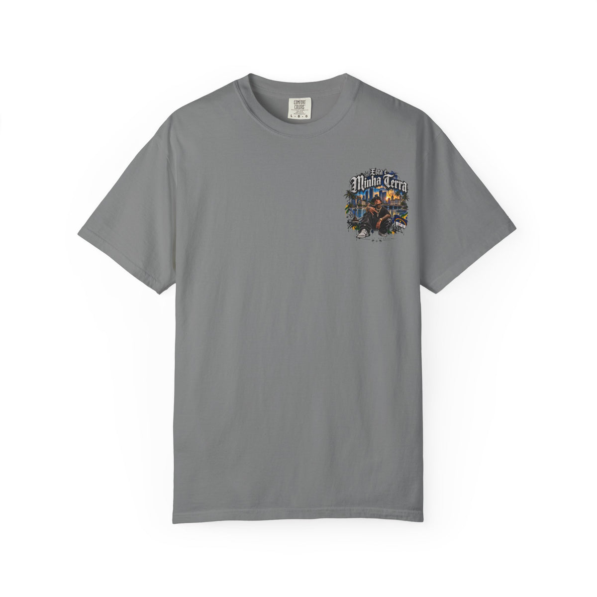 Graphic T-Shirt — "Esta é Minha Terra" Urban Cityscape Design