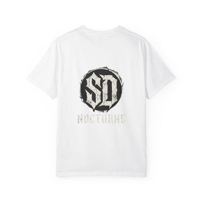 Nocturne Hooded Figure T‑Shirt — Urban Nightlife Graphic Tee
