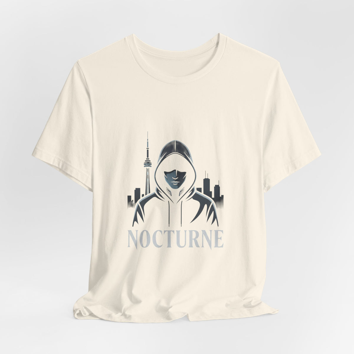 Nocturne Hoodie Graphic Tee — Night City Streetwear T‑Shirt