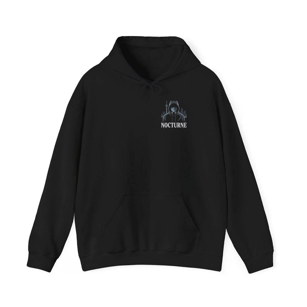 Nocturne Astronaut Hoodie — Minimal Space Graphic Hooded Sweatshirt