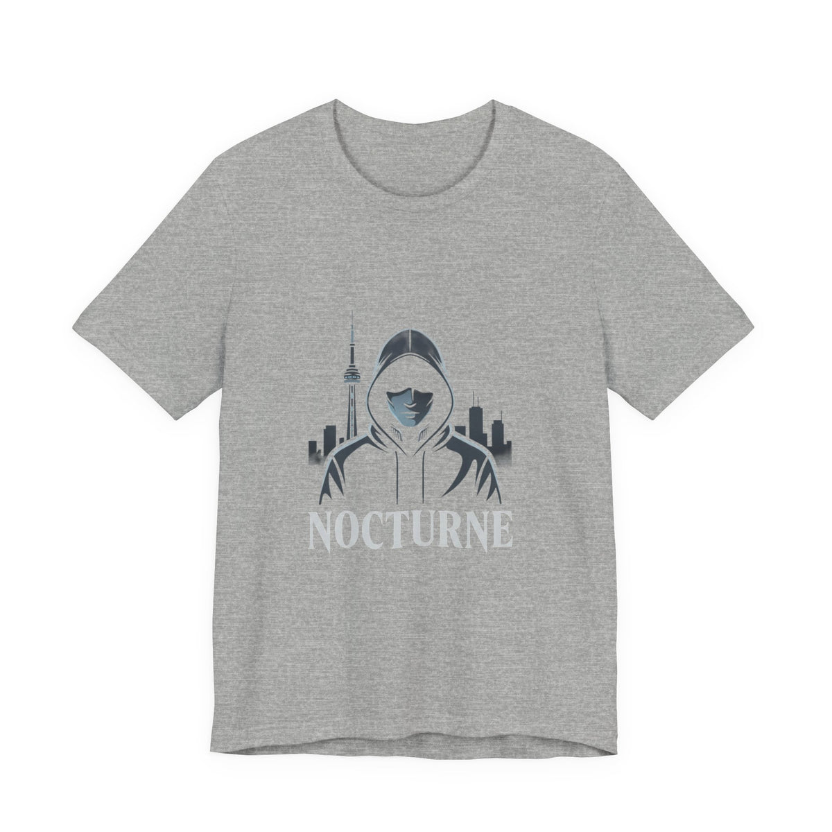 Nocturne Hoodie Graphic Tee — Night City Streetwear T‑Shirt