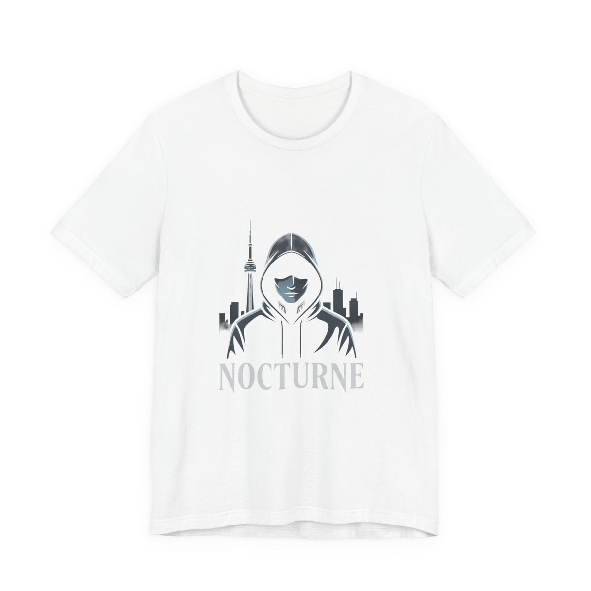 Nocturne Hoodie Graphic Tee — Night City Streetwear T‑Shirt