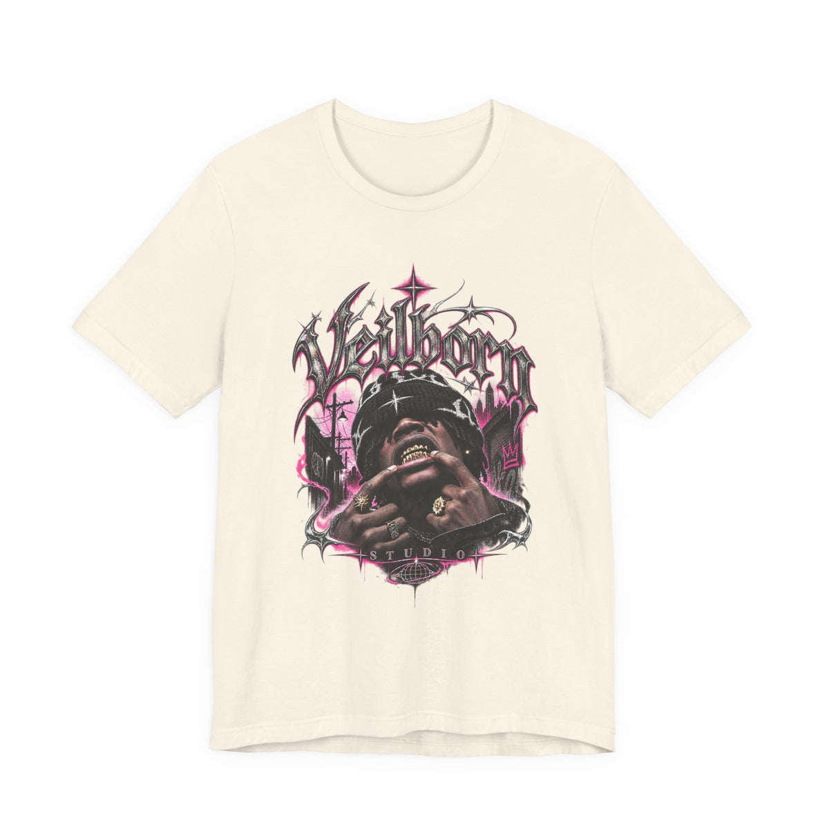 Hellborn Graphic Tee – Gothic Rap Skull Band Shirt