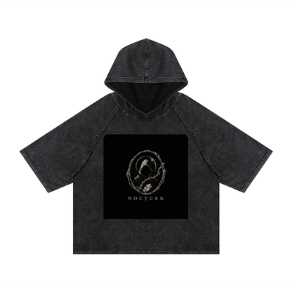 Snow Washed Hooded Boxy T-Shirt