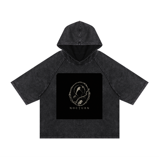 Snow Washed Hooded Boxy T-Shirt