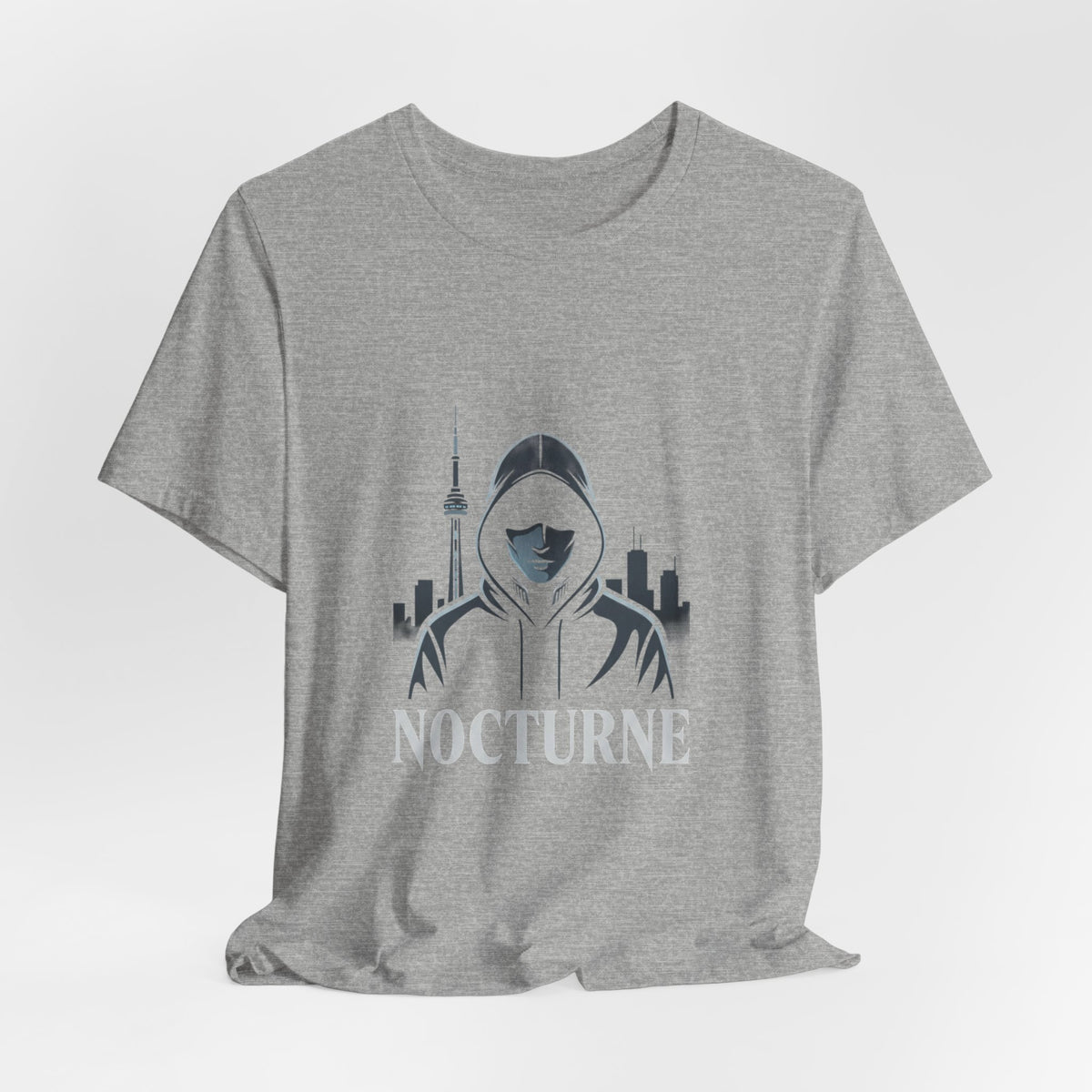 Nocturne Hoodie Graphic Tee — Night City Streetwear T‑Shirt