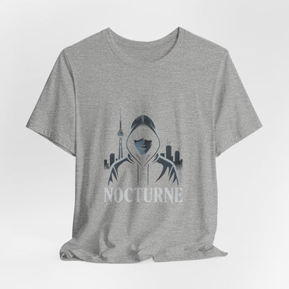 Nocturne Hoodie Graphic Tee — Night City Streetwear T‑Shirt