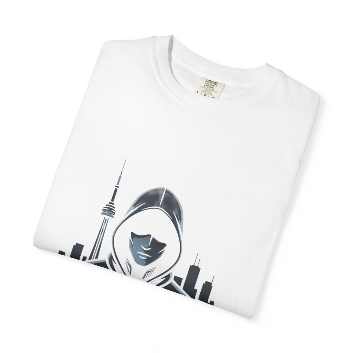 Nocturne Hooded Figure T‑Shirt — Urban Nightlife Graphic Tee