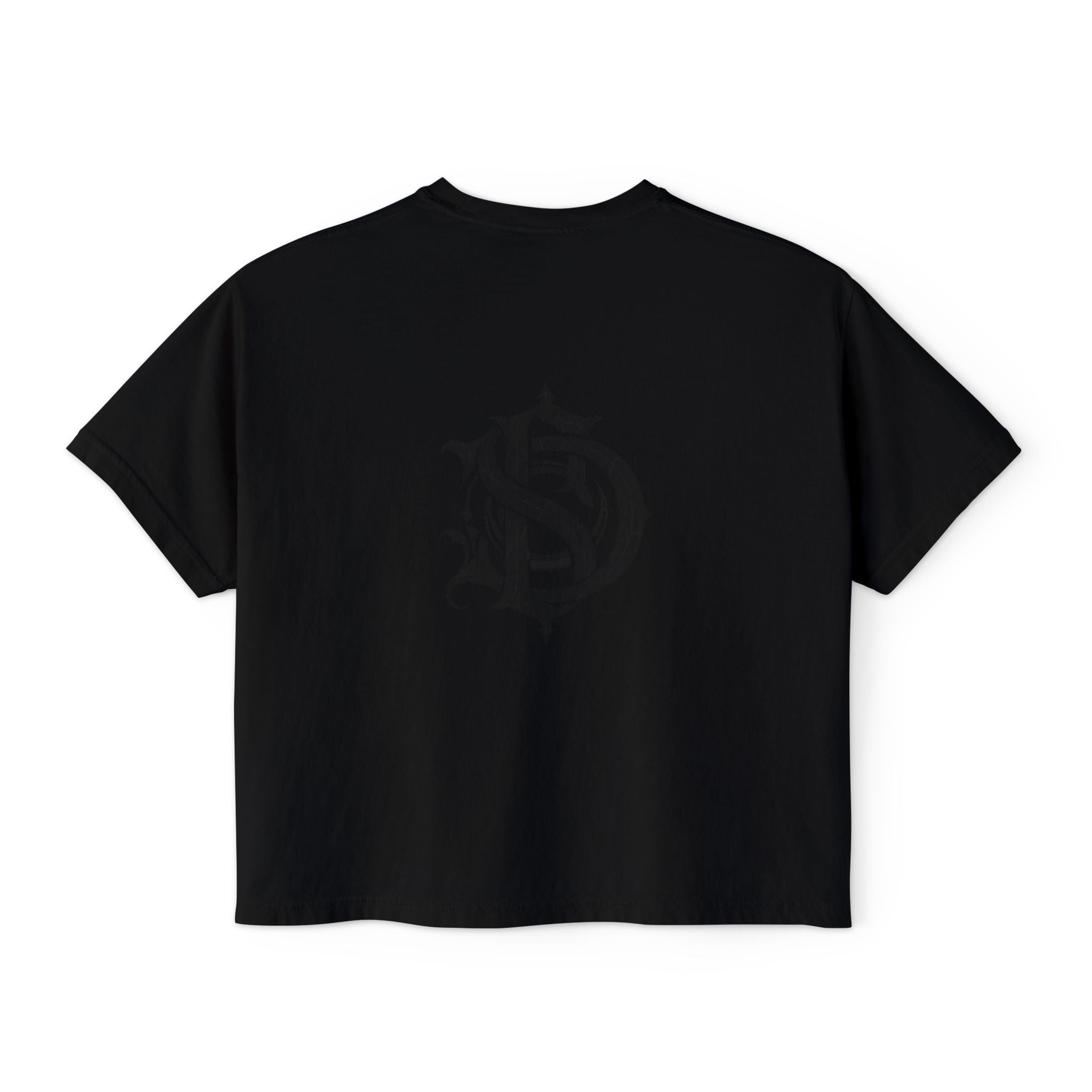 Nocturne Gothic Logo Boxy Tee — Women's Cropped Graphic Shirt