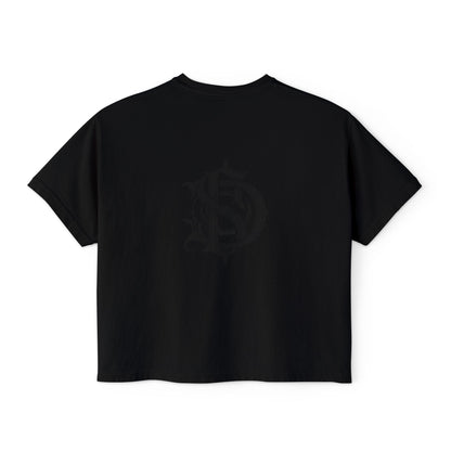 Nocturne Gothic Logo Boxy Tee — Women's Cropped Graphic Shirt