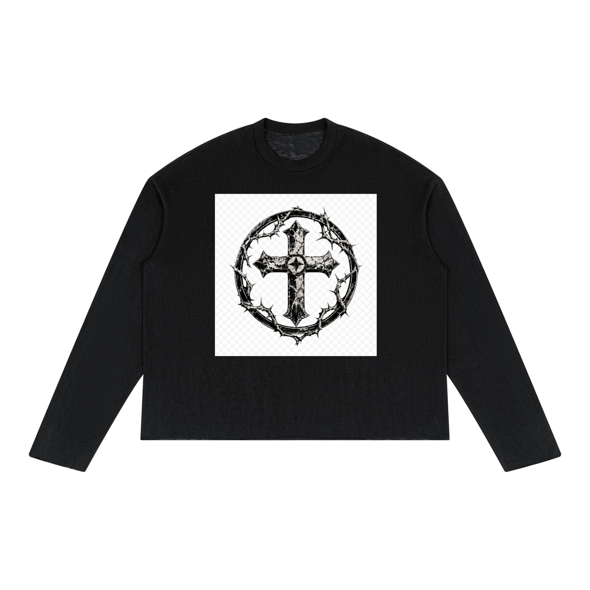 Unisex Raw Edge Long Sleeve T-Shirt