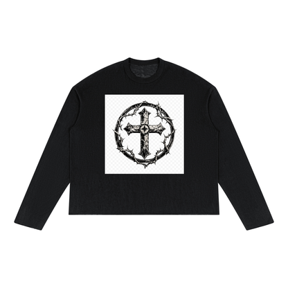 Unisex Raw Edge Long Sleeve T-Shirt