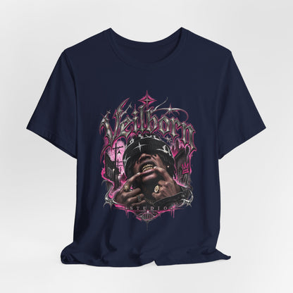 Hellborn Graphic Tee – Gothic Rap Skull Band Shirt