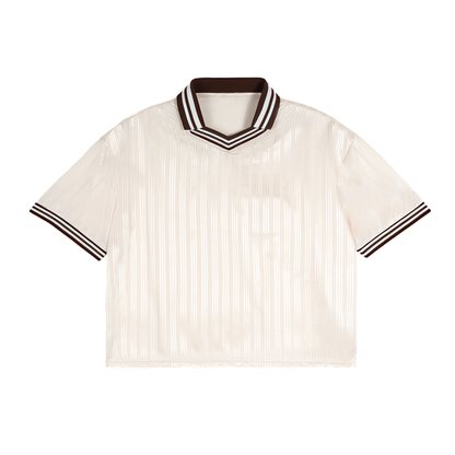 Contrast Stripes Polo Collar T-Shirt