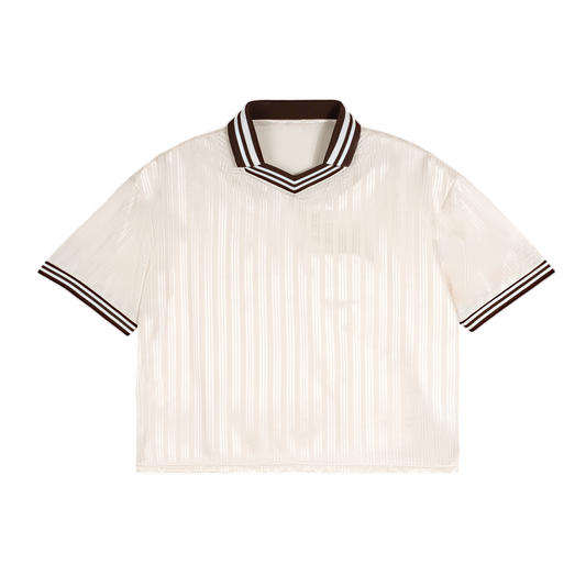 Contrast Stripes Polo Collar T-Shirt
