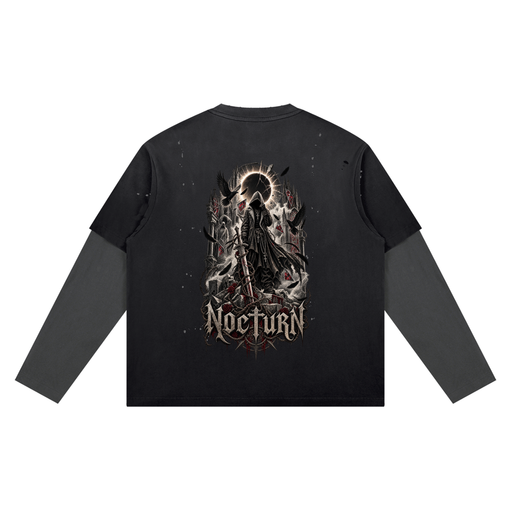 Unisex Vintage Wash Distressed Layer T-Shirt