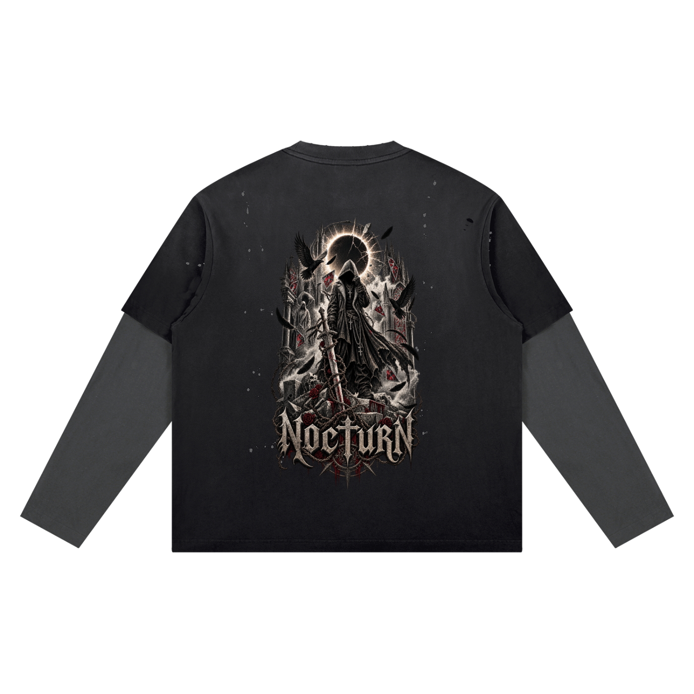 Unisex Vintage Wash Distressed Layer T-Shirt