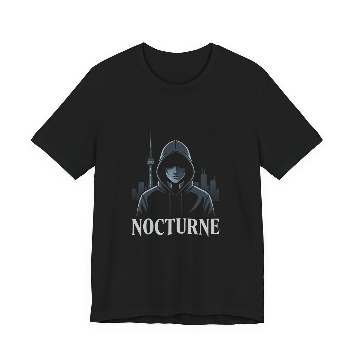 Nocturne Hoodie Graphic Tee — Night City Streetwear T‑Shirt