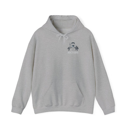 Nocturne Astronaut Hoodie — Minimal Space Graphic Hooded Sweatshirt