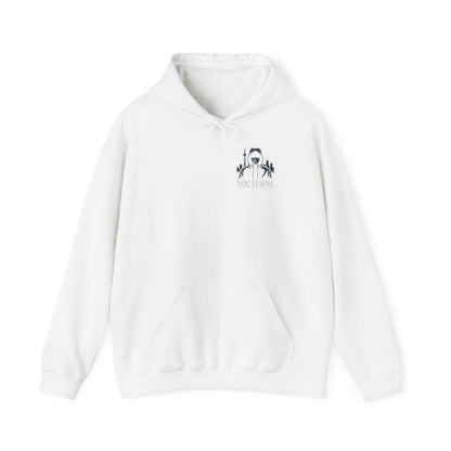Nocturne Astronaut Hoodie — Minimal Space Graphic Hooded Sweatshirt