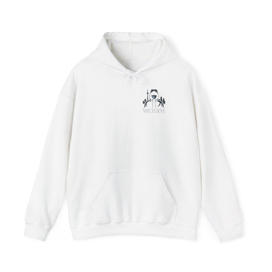Nocturne Astronaut Hoodie — Minimal Space Graphic Hooded Sweatshirt