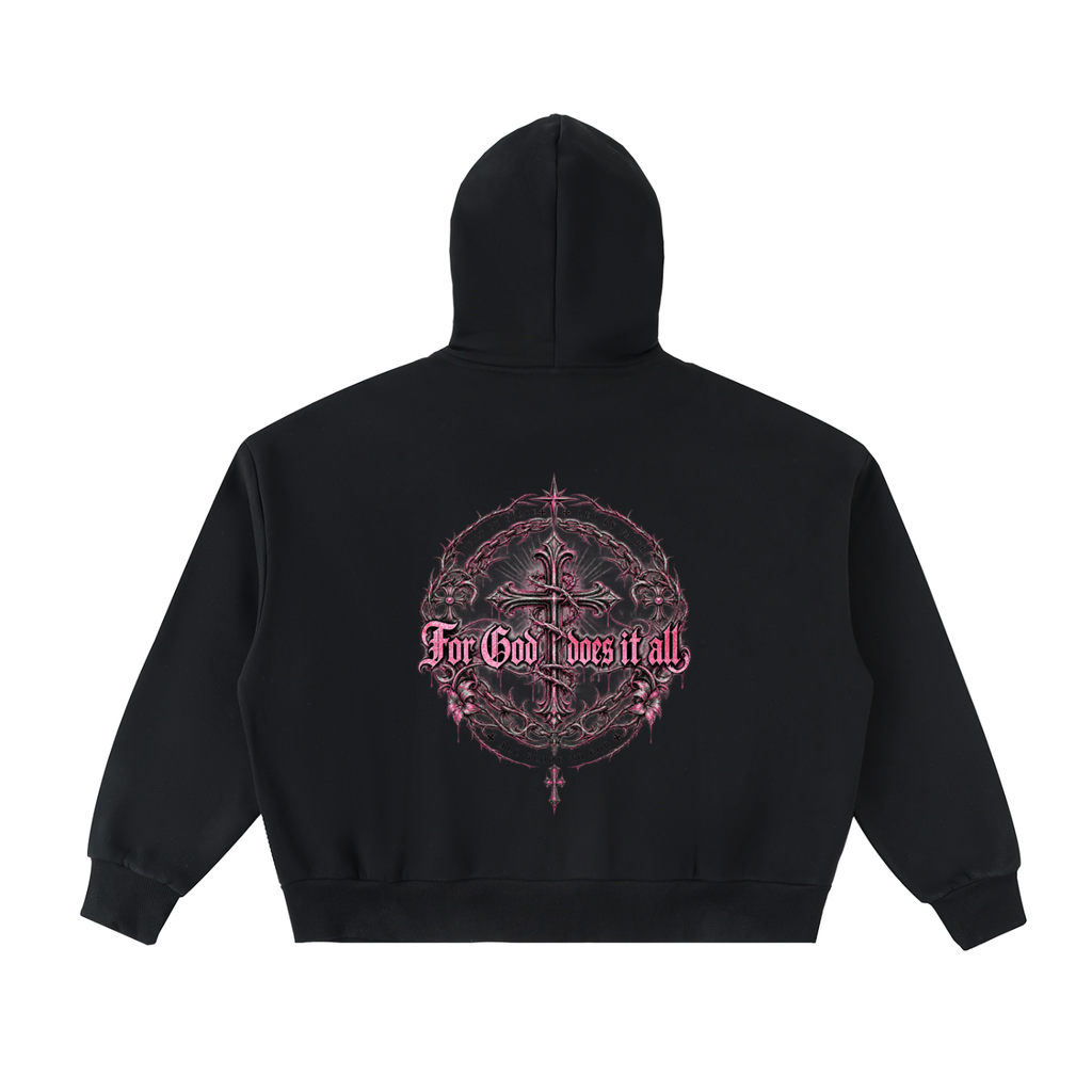 Fleeced Full-Zip Boxy Hoodie