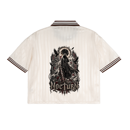 Contrast Stripes Polo Collar T-Shirt