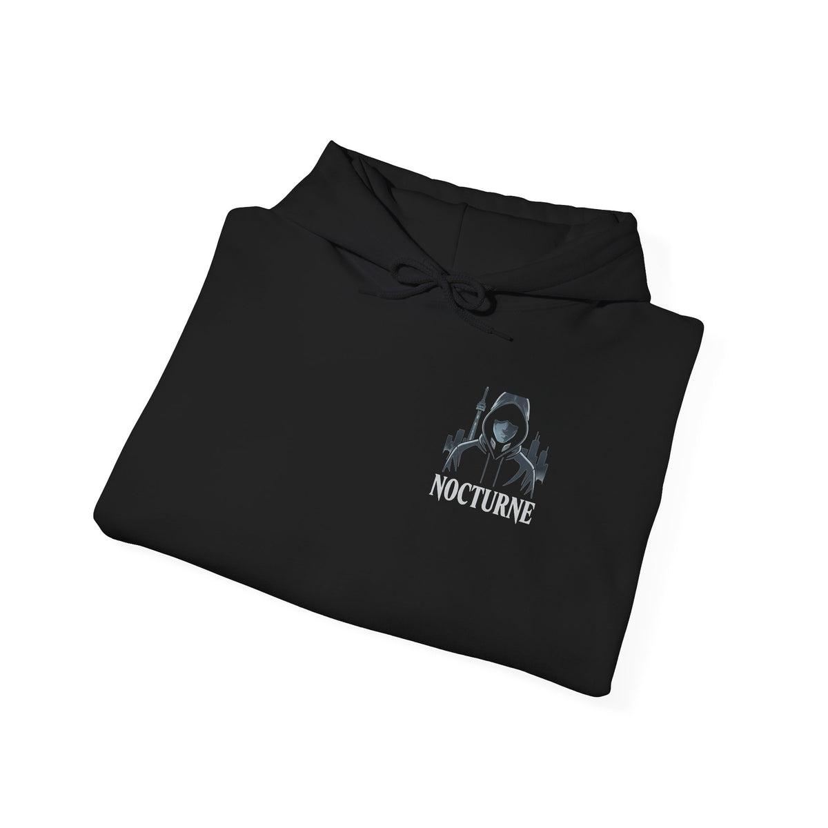 Nocturne Astronaut Hoodie — Minimal Space Graphic Hooded Sweatshirt