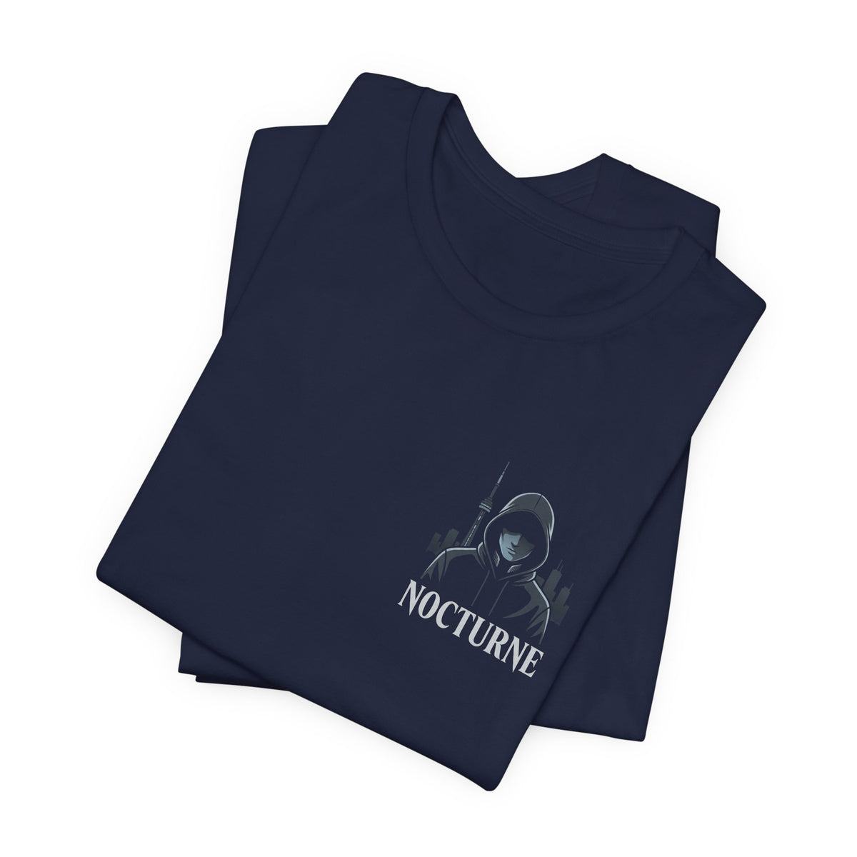 Nocturne Shark Graphic Tee — Minimal Pocket Design