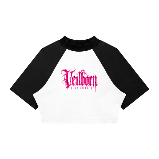 Women’s Color Block Raglan Crop T-Shirt