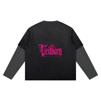 Unisex Vintage Wash Distressed Layer T-Shirt